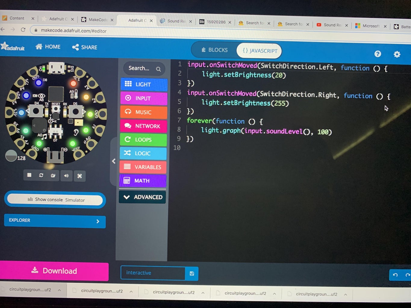Clap Light That Illuminates Drawing Using CPX & Makecode : 4 Steps ...
