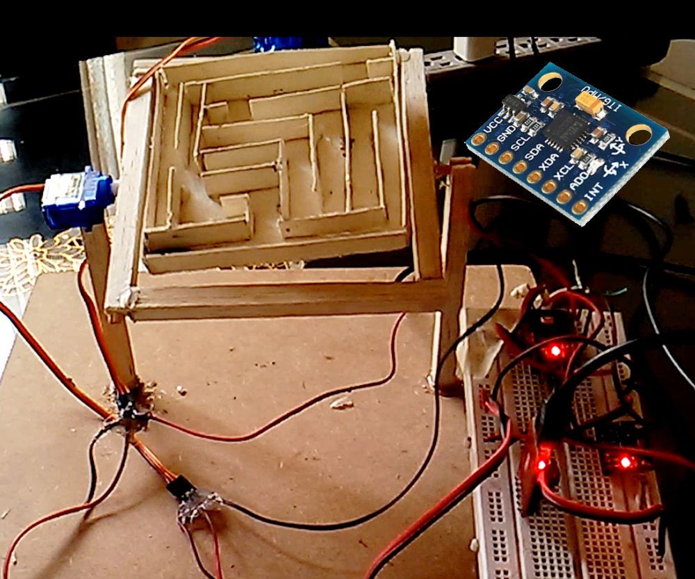 Servo Maze Controlled by Gyroscope - Arduino