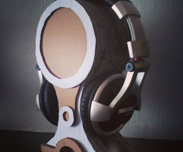 Stacked Cardboard Headphone Stand