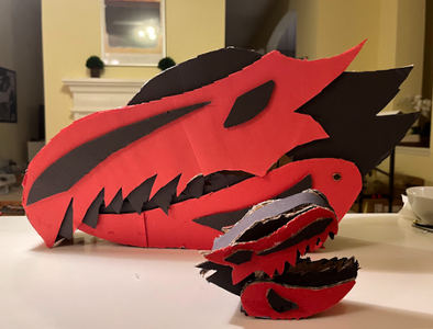 Cardboard Dragon Head