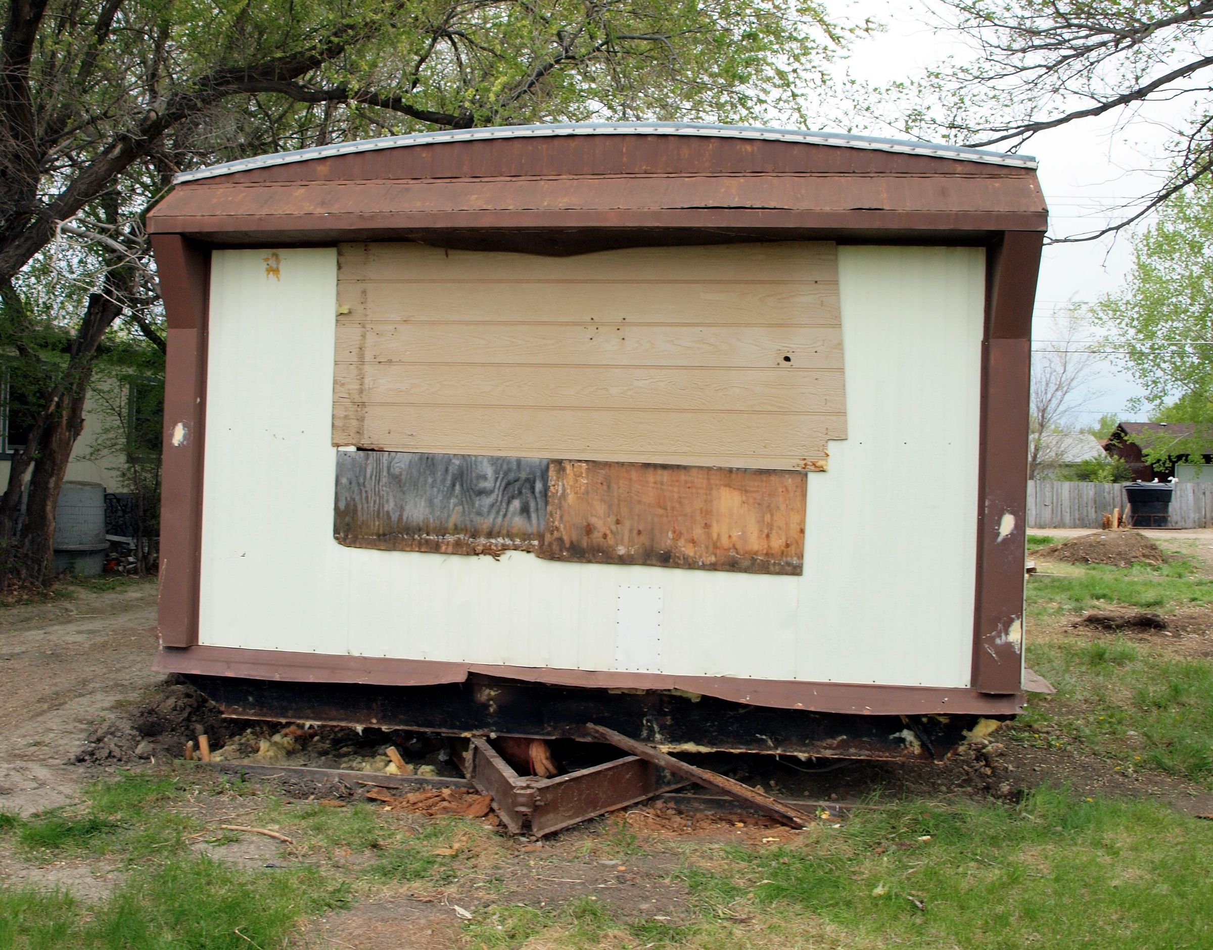 Trashed Single Wide Mobile Home