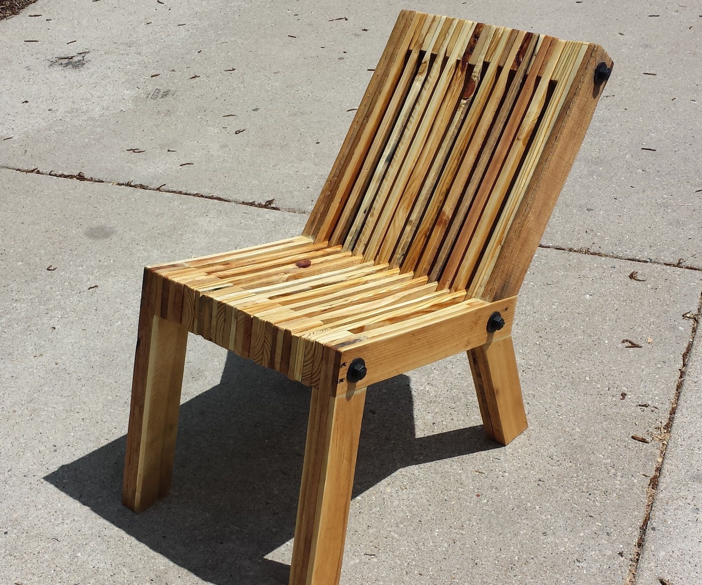 Reclined Pallet Wood Chair