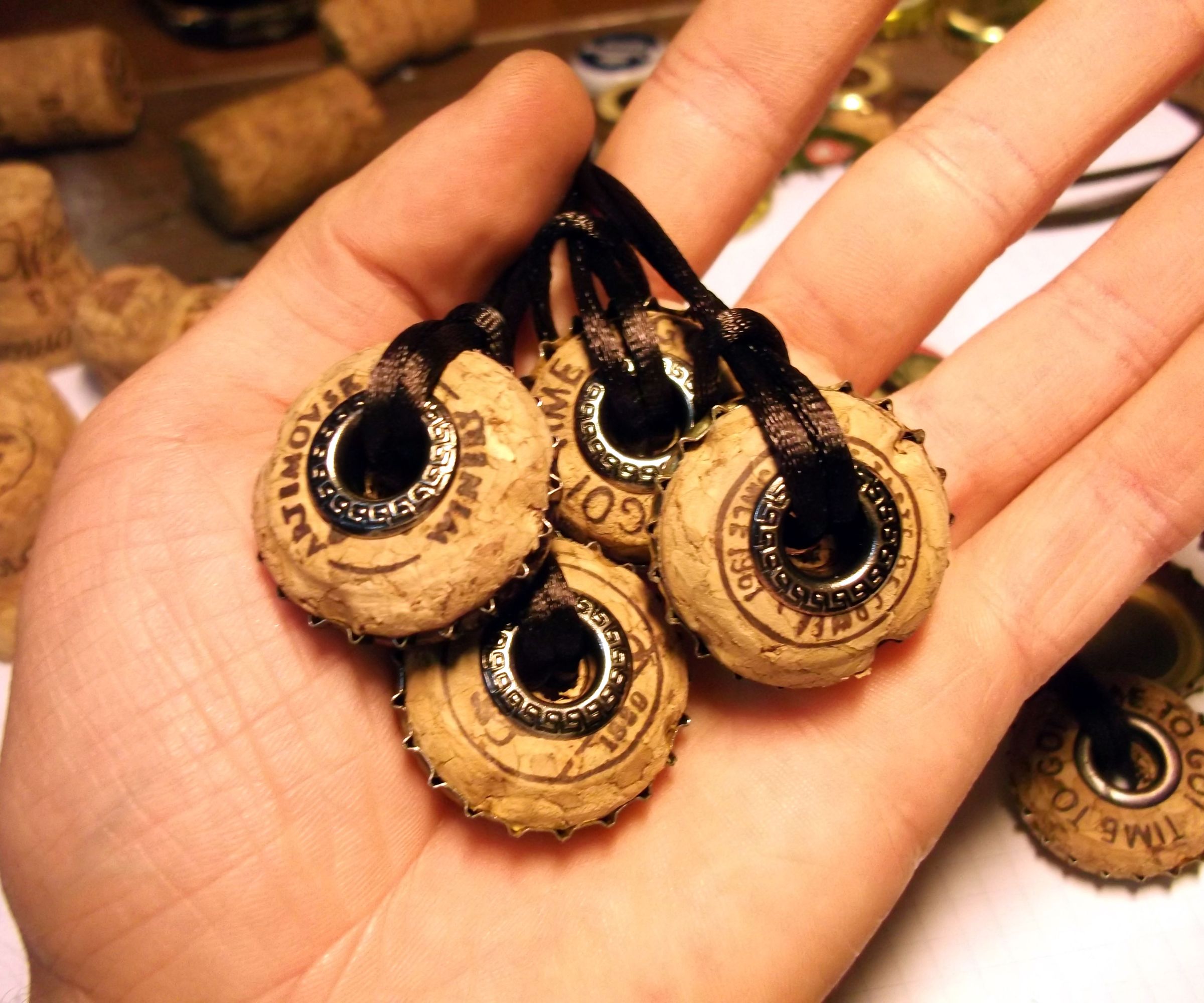 Bottle Cap & Shampagne Cork Pendant