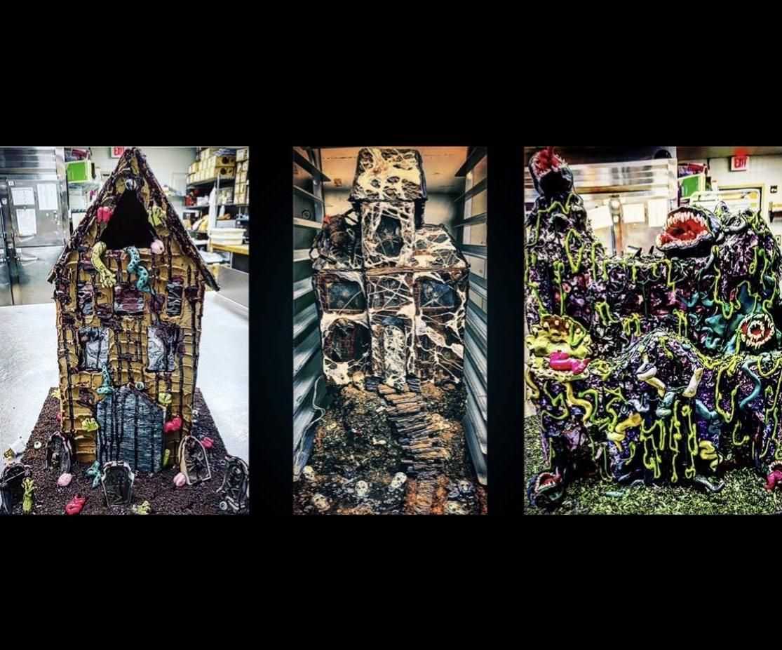 Haunted Gingerbread Display