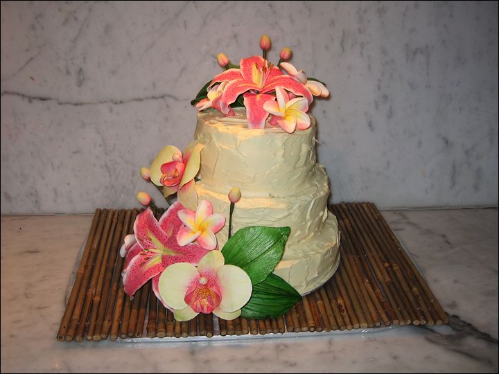 Gluten-free Tropical Flower Cake