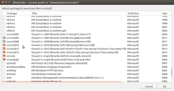 Install Winetricks Packages 