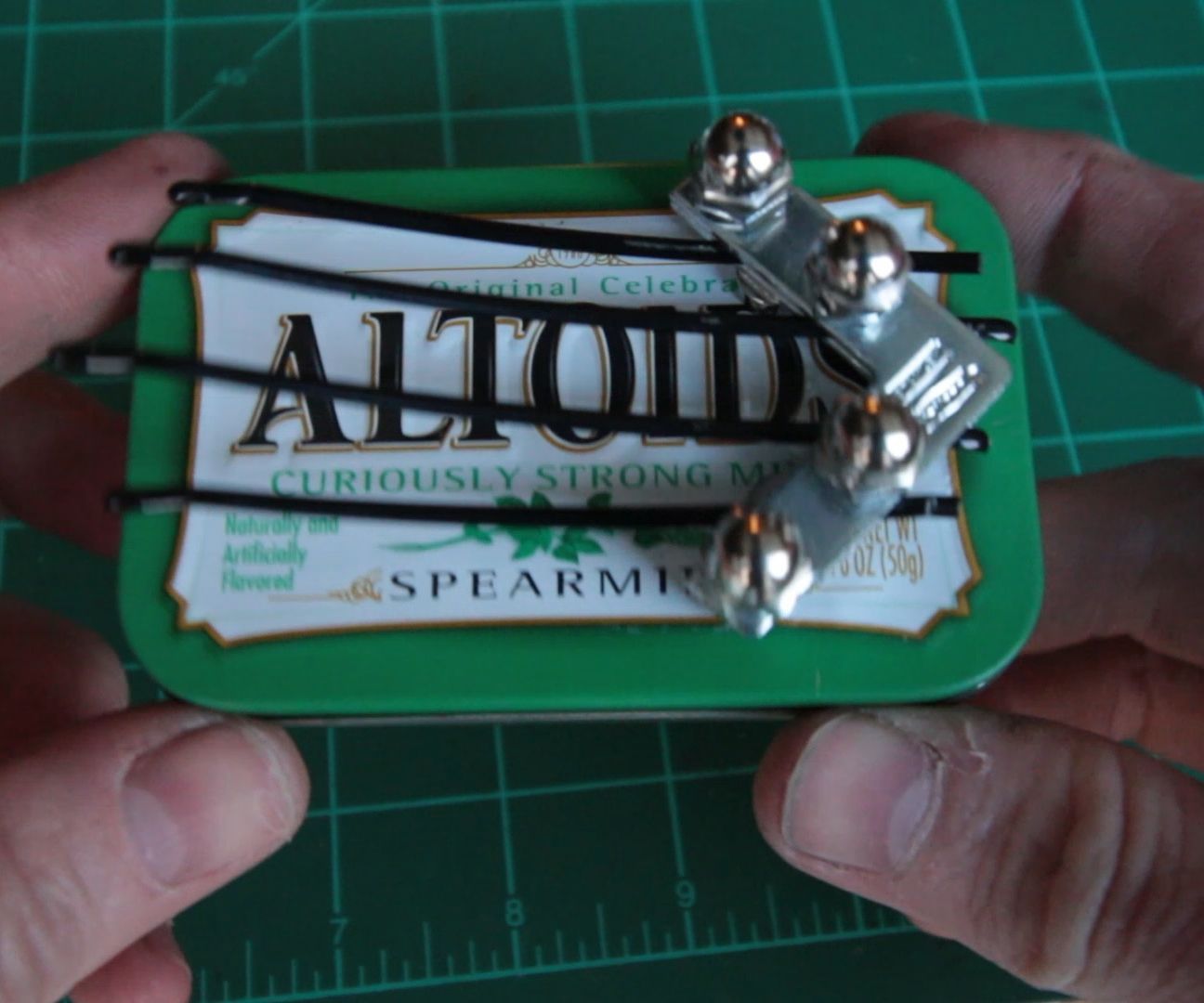 Pocket Kalimba With Bobby Pins, Corner Braces, and Magnets