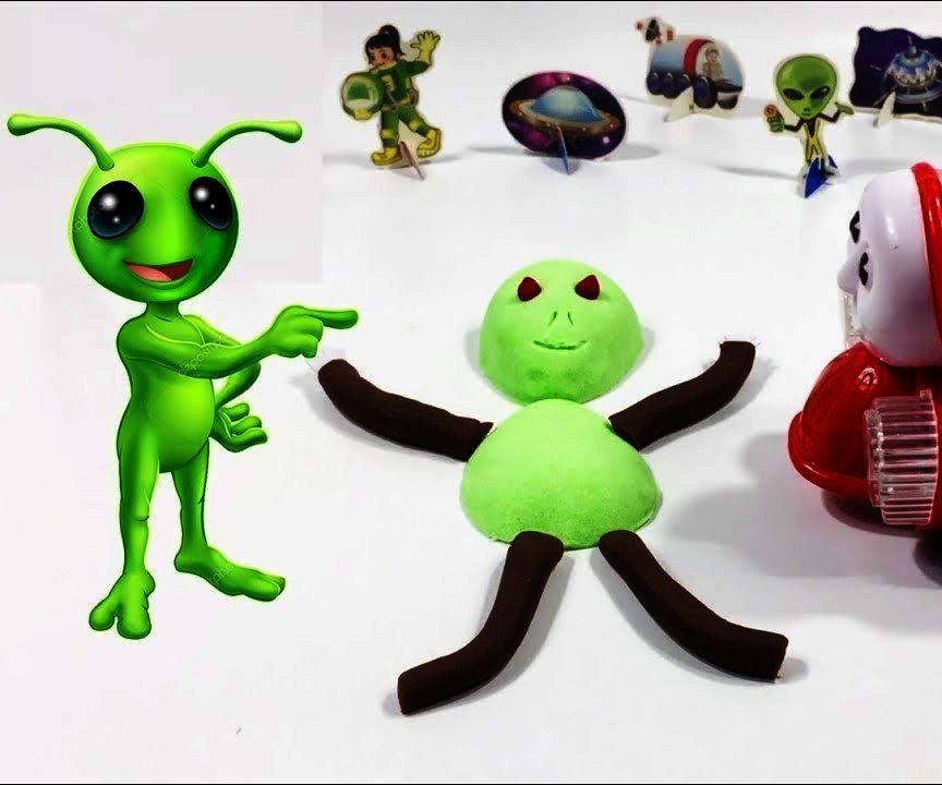 How to Make Kinetic Sand Alien | Lean Colors for Kids - Play Doh