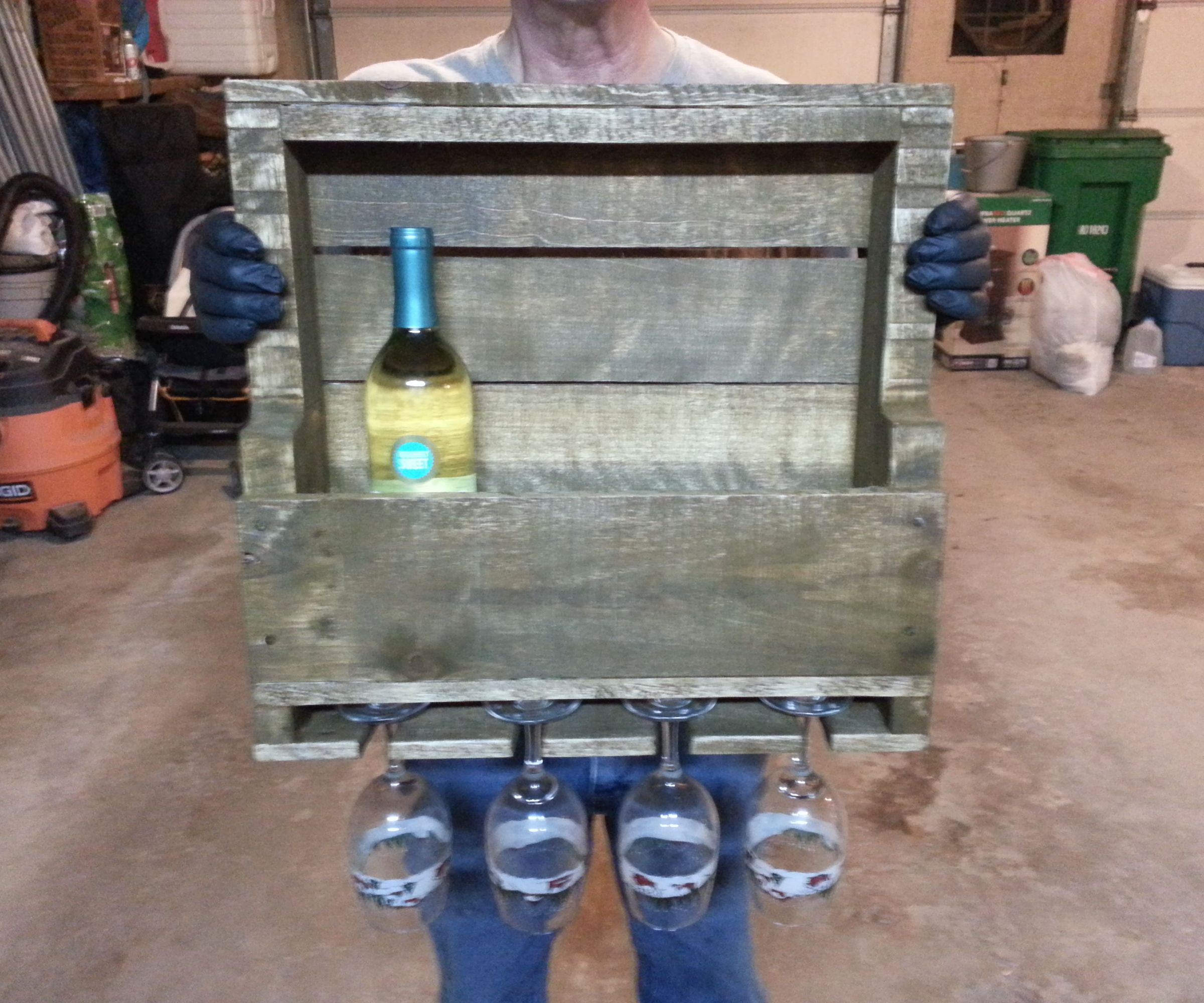 Wine Rack Made Out of a Pallet