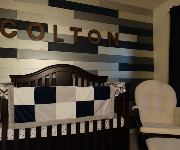 Metallic Wood Wall Nursery