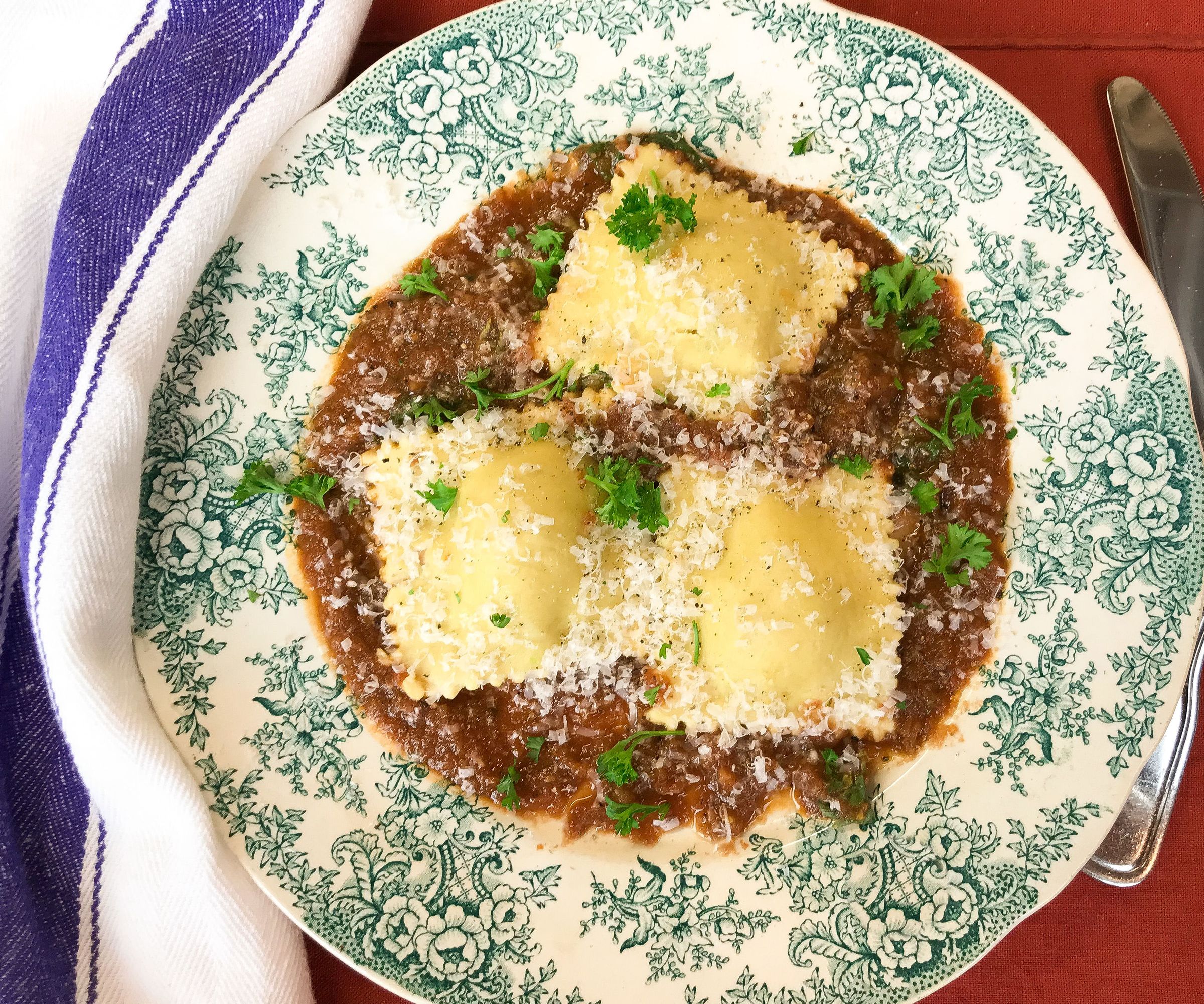 GLUTEN FREE SAUSAGE AND RICOTTA RAVIOLI FROM SCRATCH