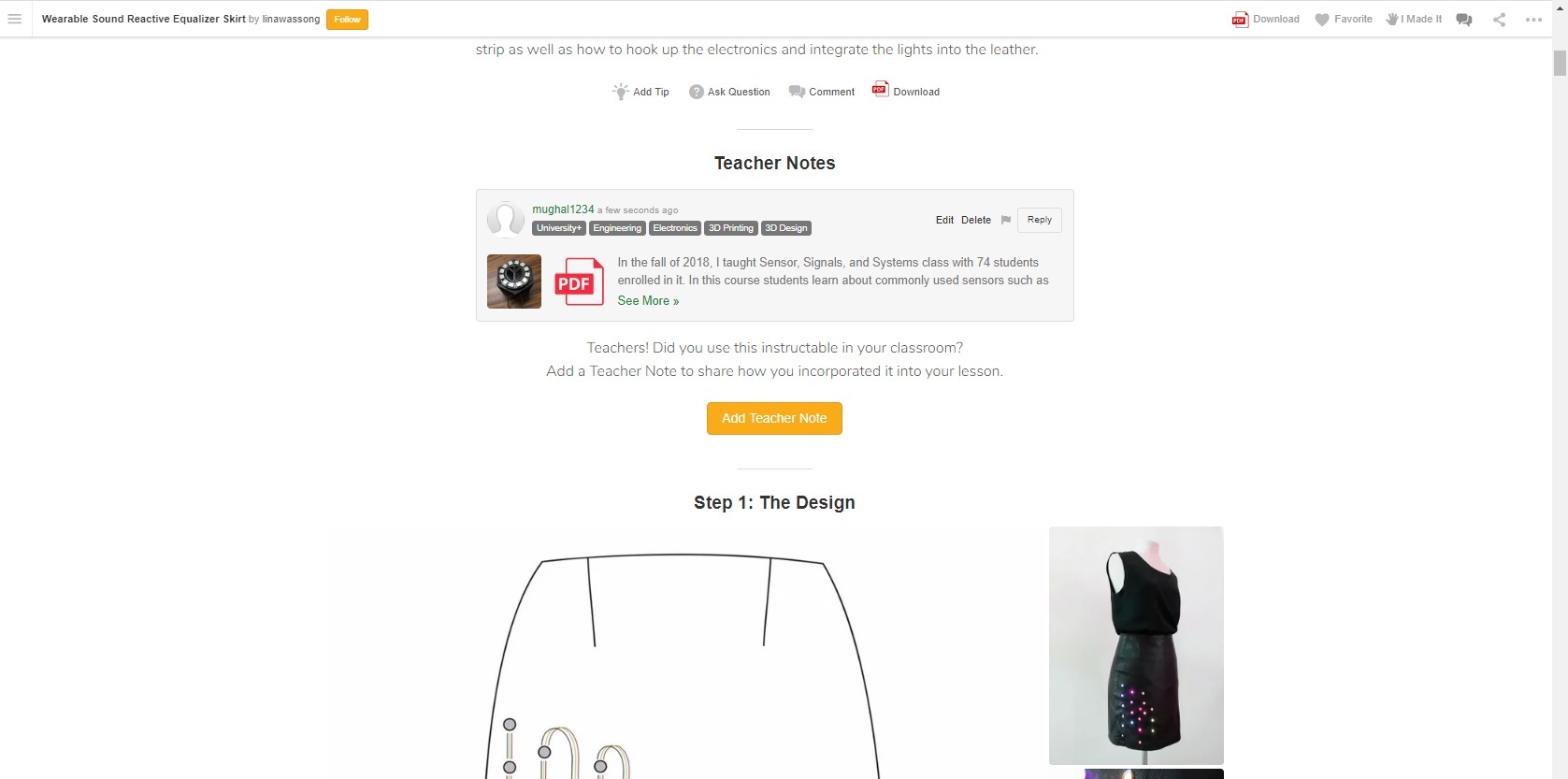 Wearable Sound Reactive Equalizer Skirt