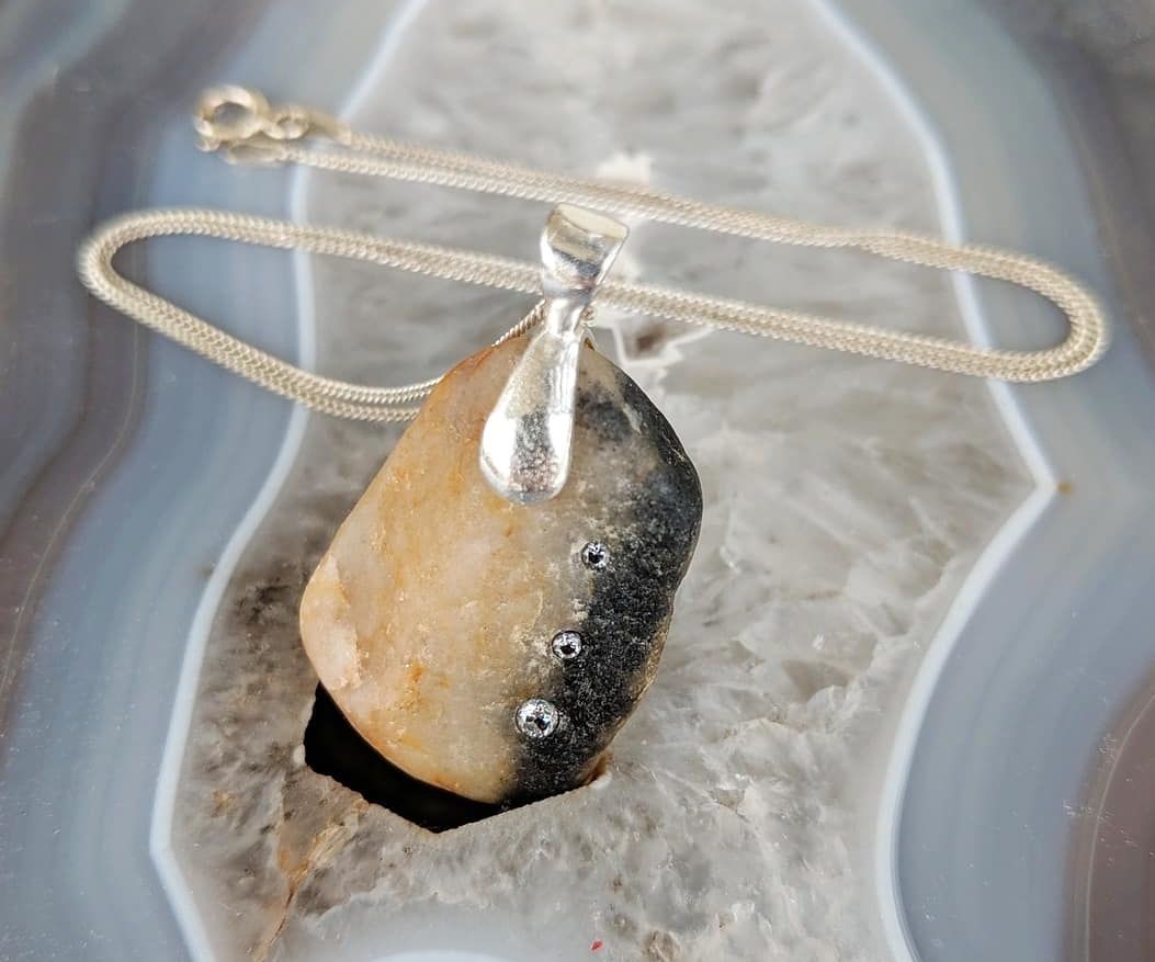 Stone and Diamond Necklace