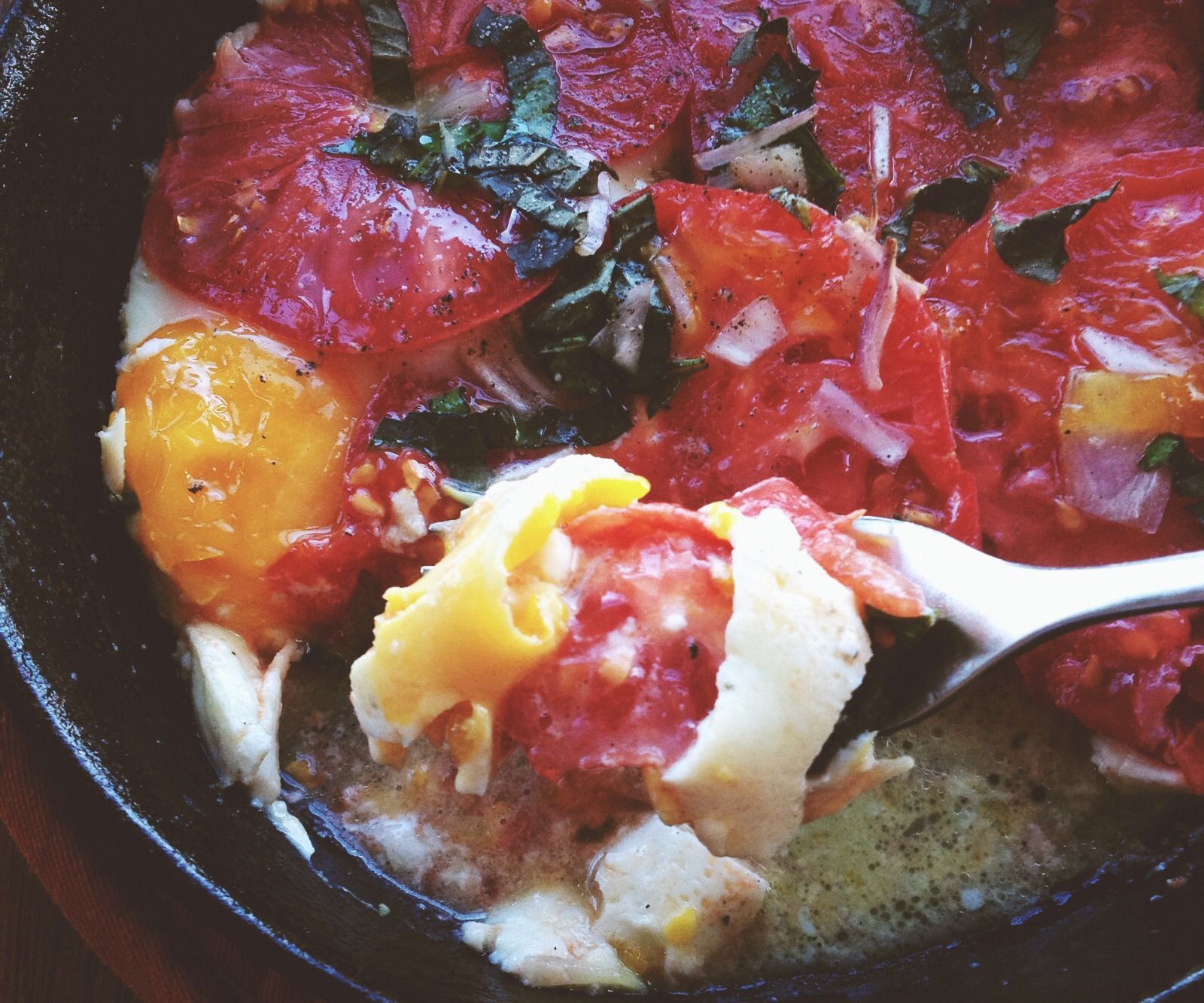 Cast Iron Baked Eggs 