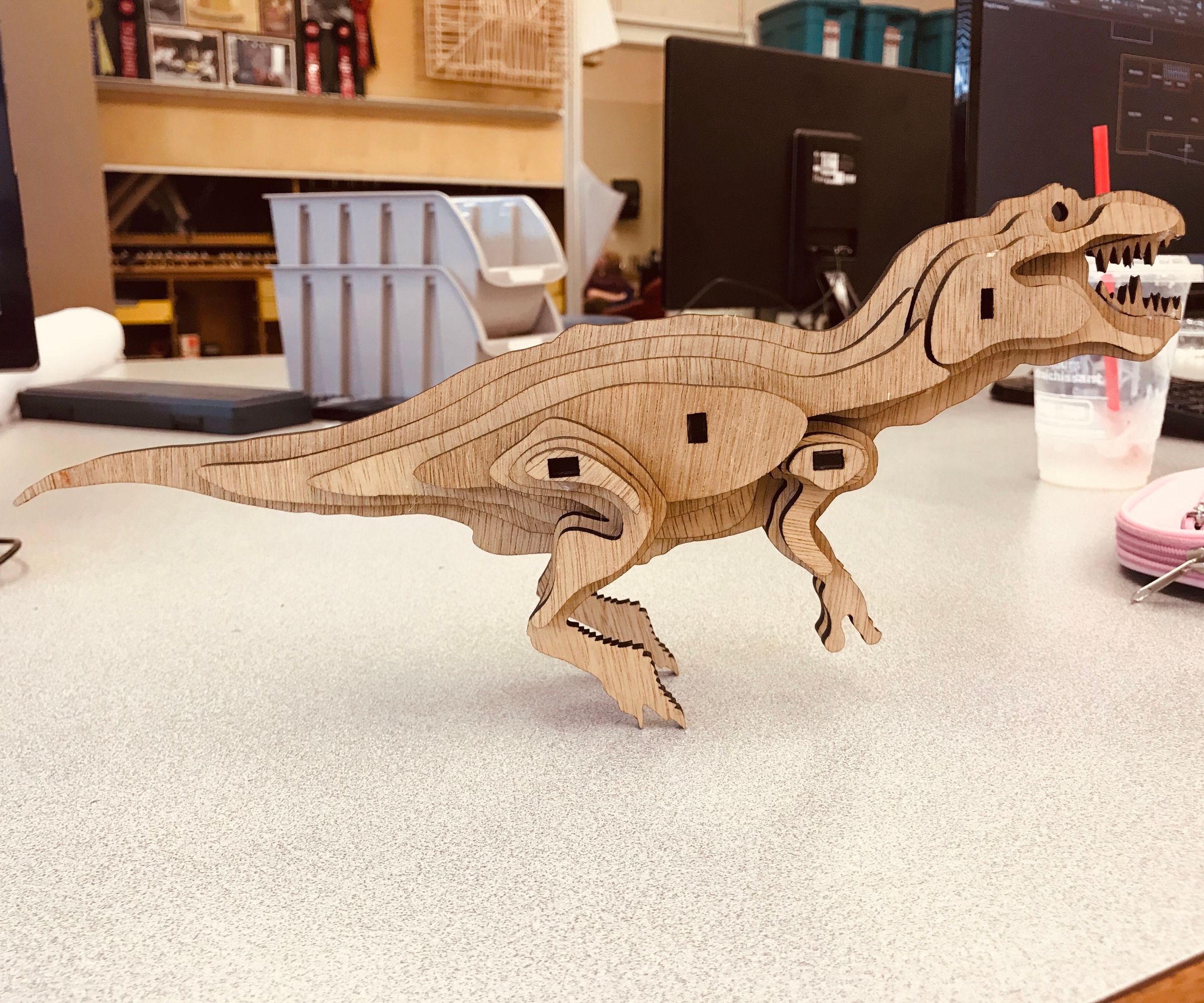 3D Wood T-Rex 