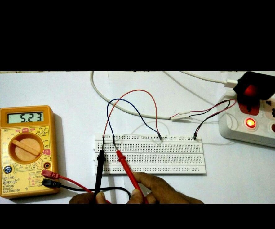  5V DC Power Supply for Breadboard Using Phone Charger