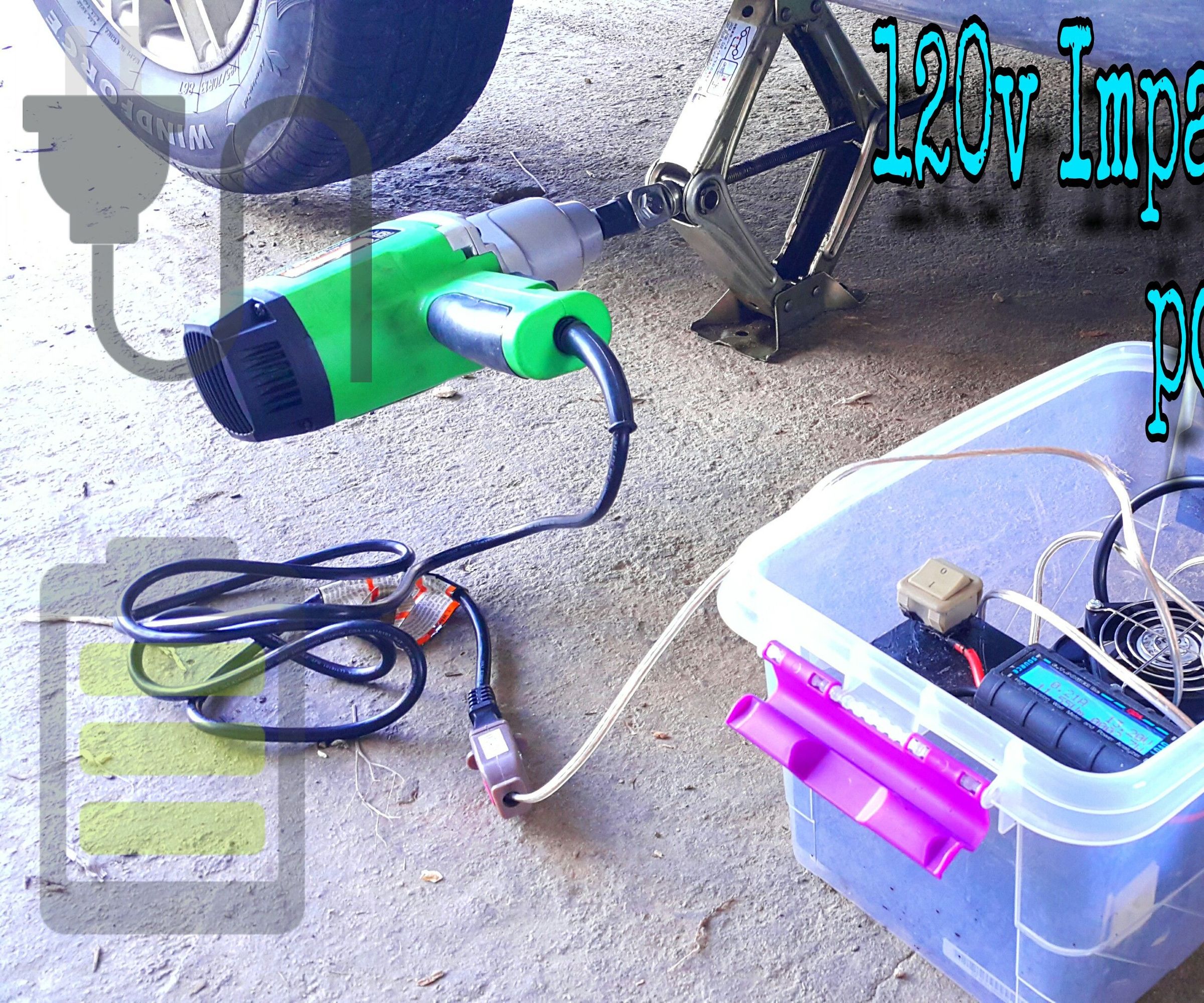 120v Impact Wrench Modified to Operate Car Jack