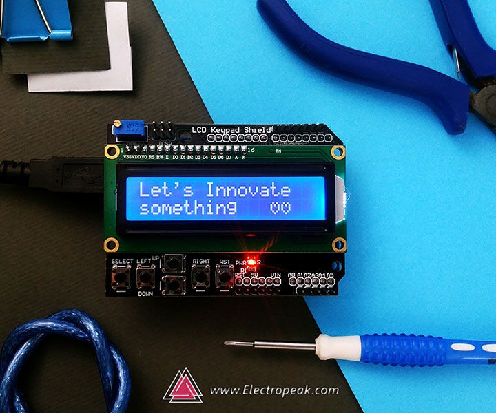 Using 1602 LCD Keypad Shield W/ Arduino [+Practical Projects]