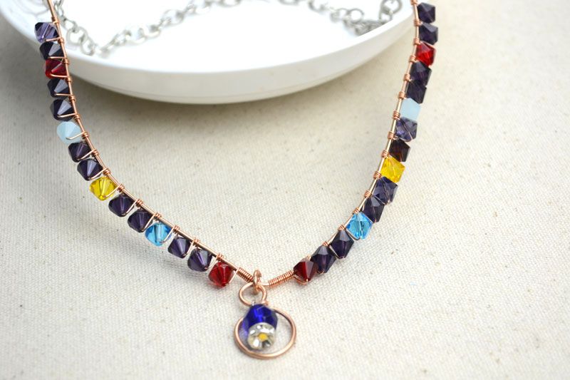 Chic Mothers Necklace Design-wire Wrapped Mothers Day Birthstone Necklace