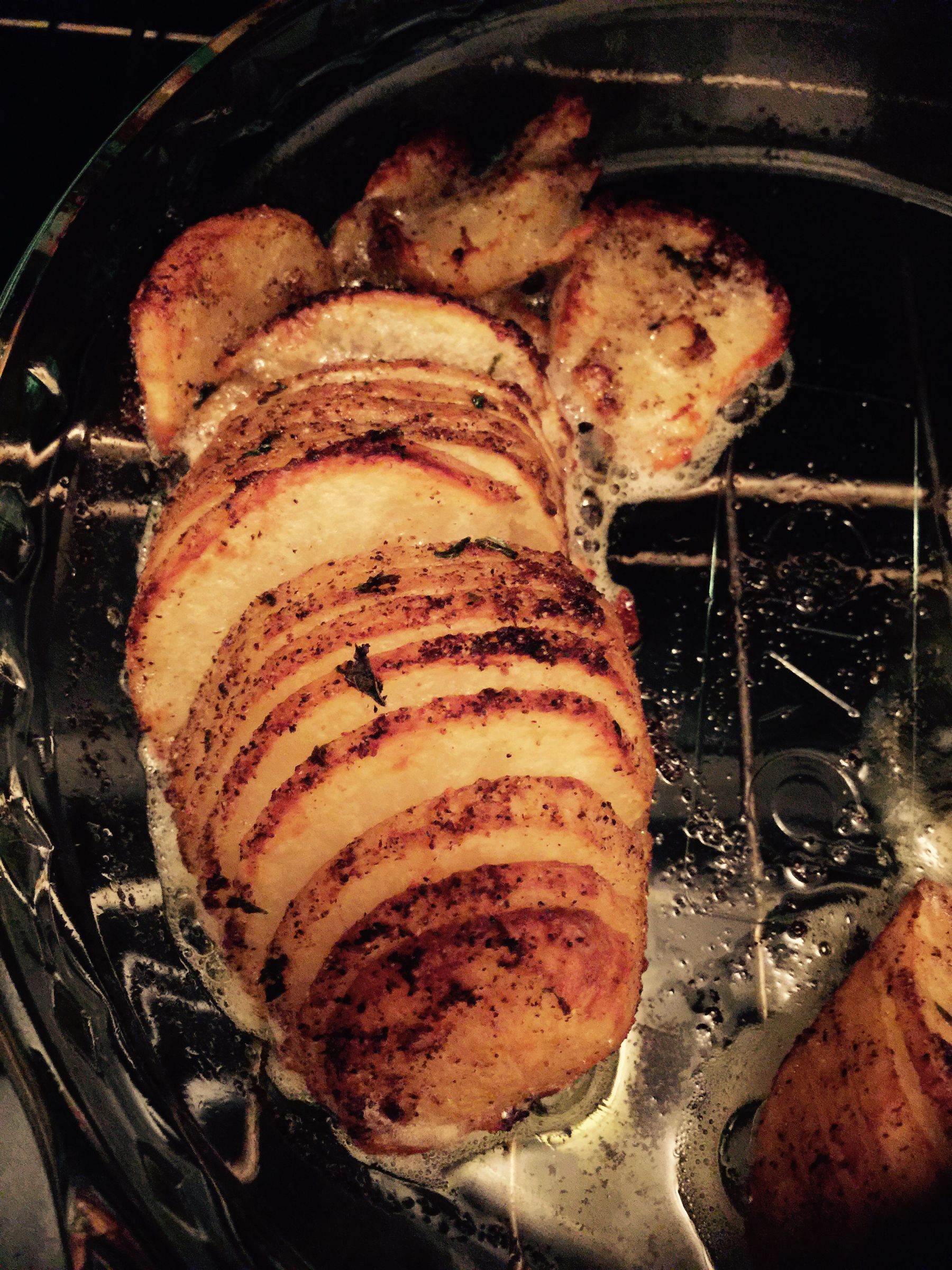 Garlic Parsley Crispy Sliced Bake Potatoes