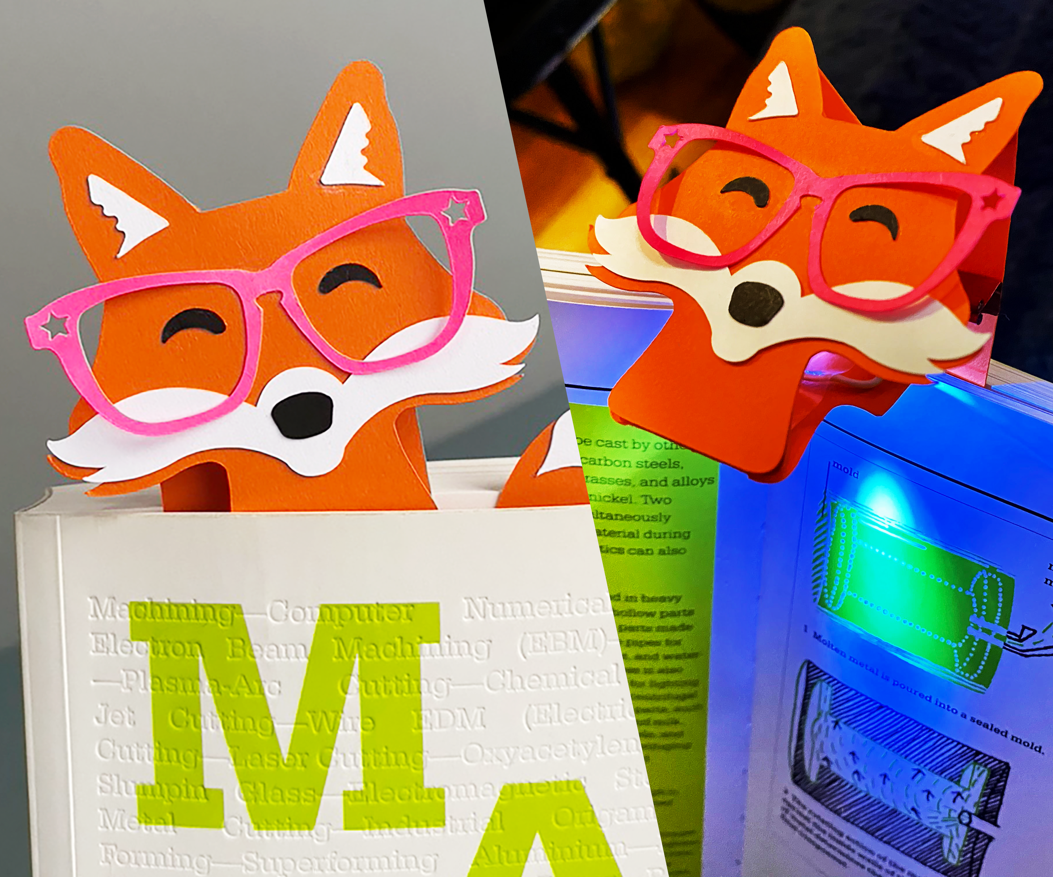 Foxy Book-light / Bookmark From Junk Drawer Finds