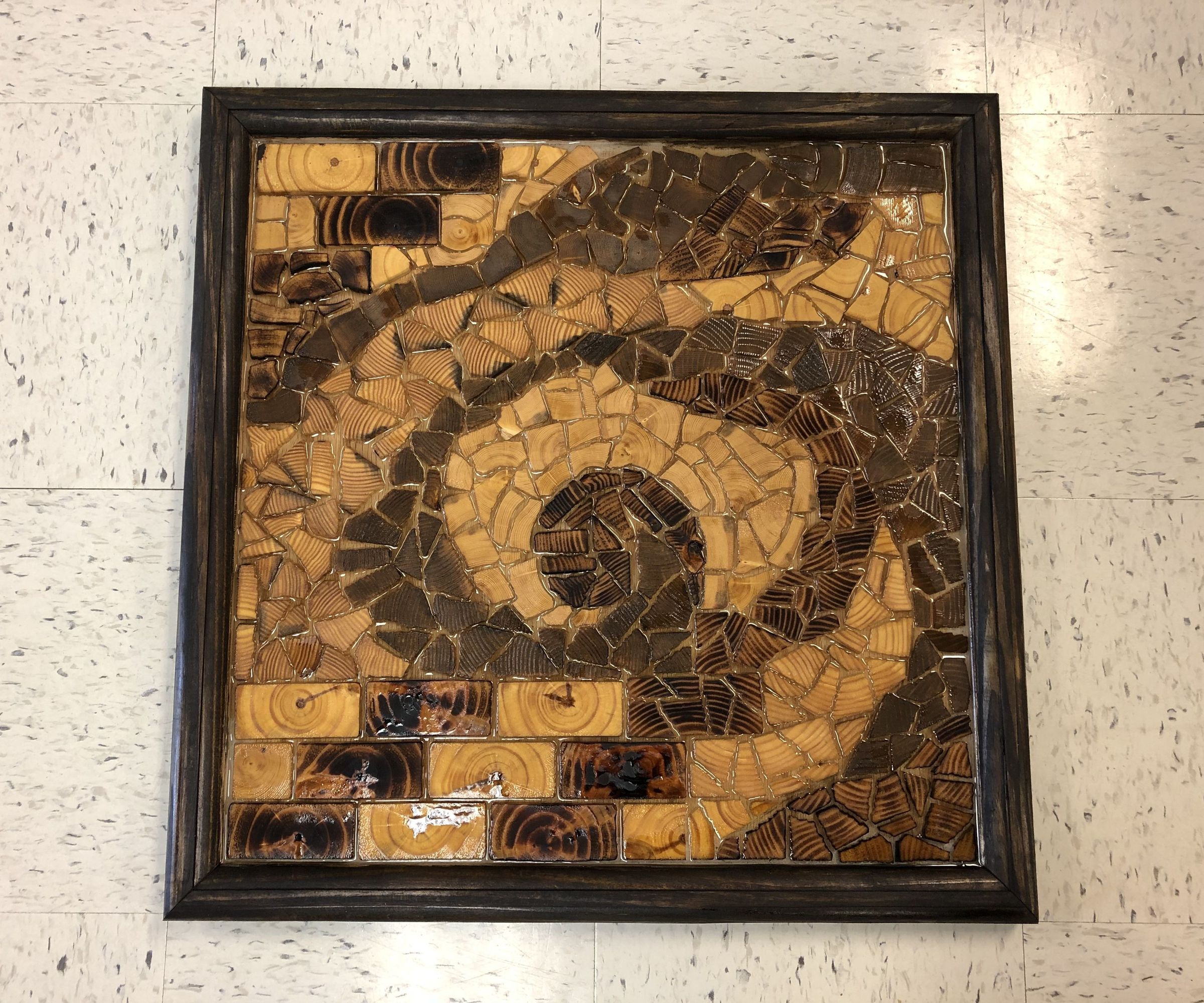 Wooden Mosaic Tiled Wall Piece