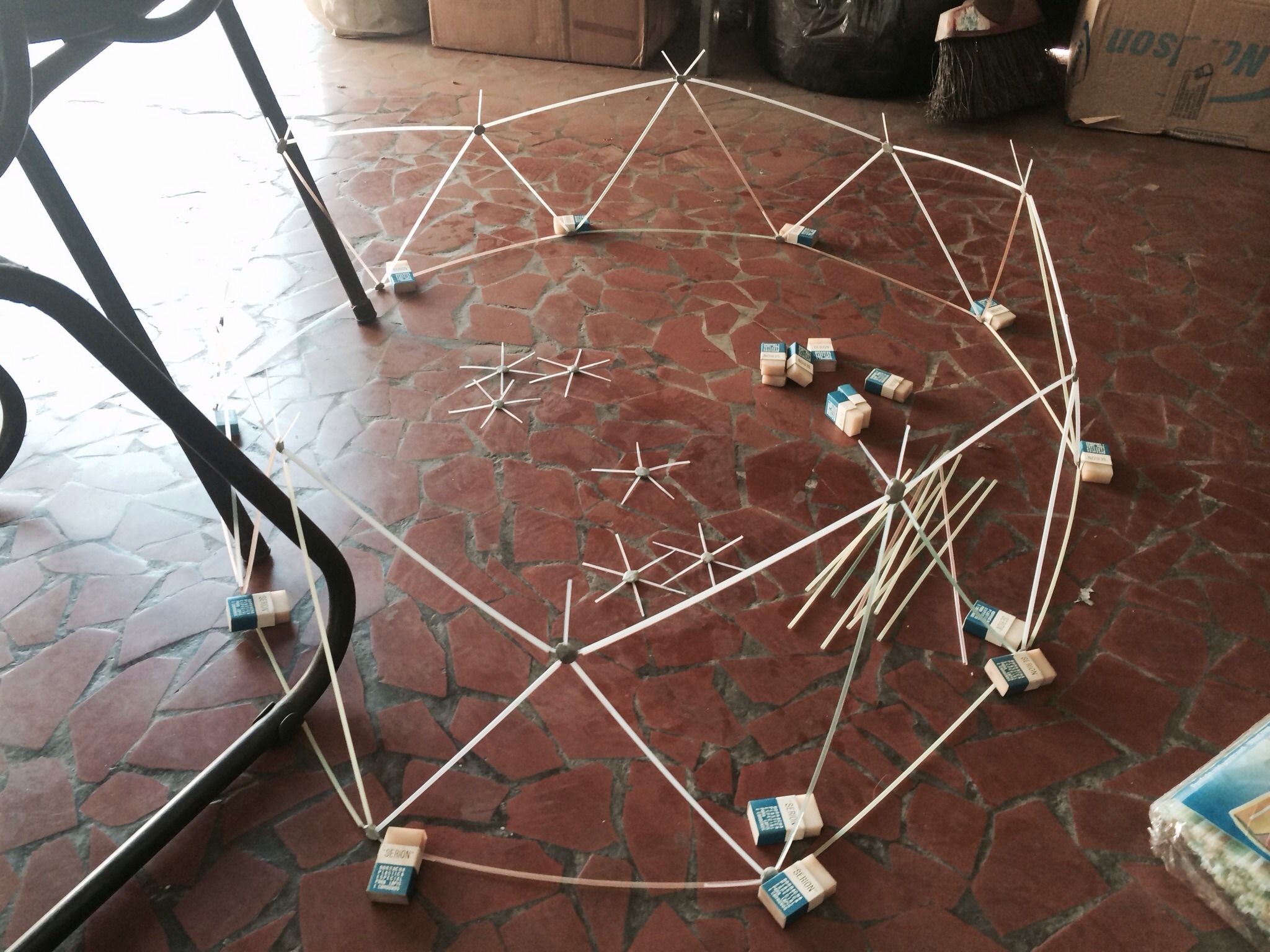 Geodesic Dome With Straws 9 Steps Instructables