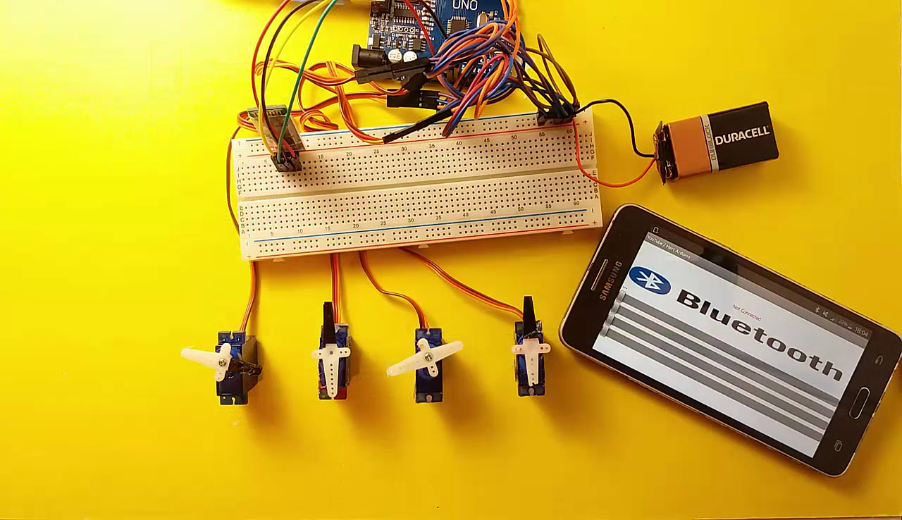 Arduino - Multi Servo Motor Control Via Bluetooth Using the Android App ...