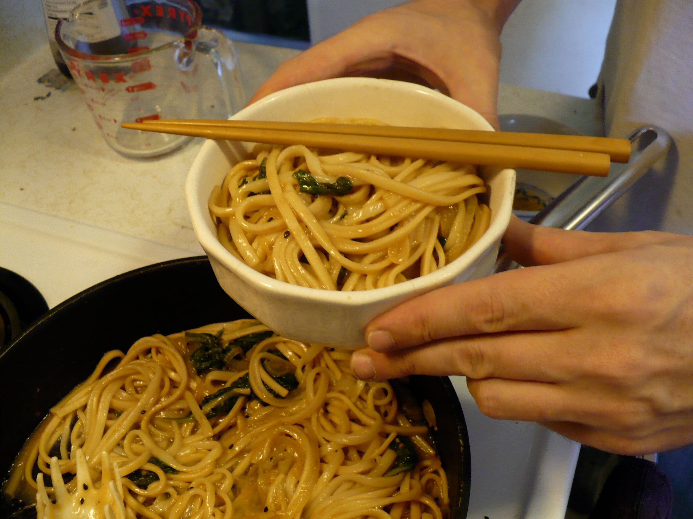 Udon Noodles in Miso Sauce