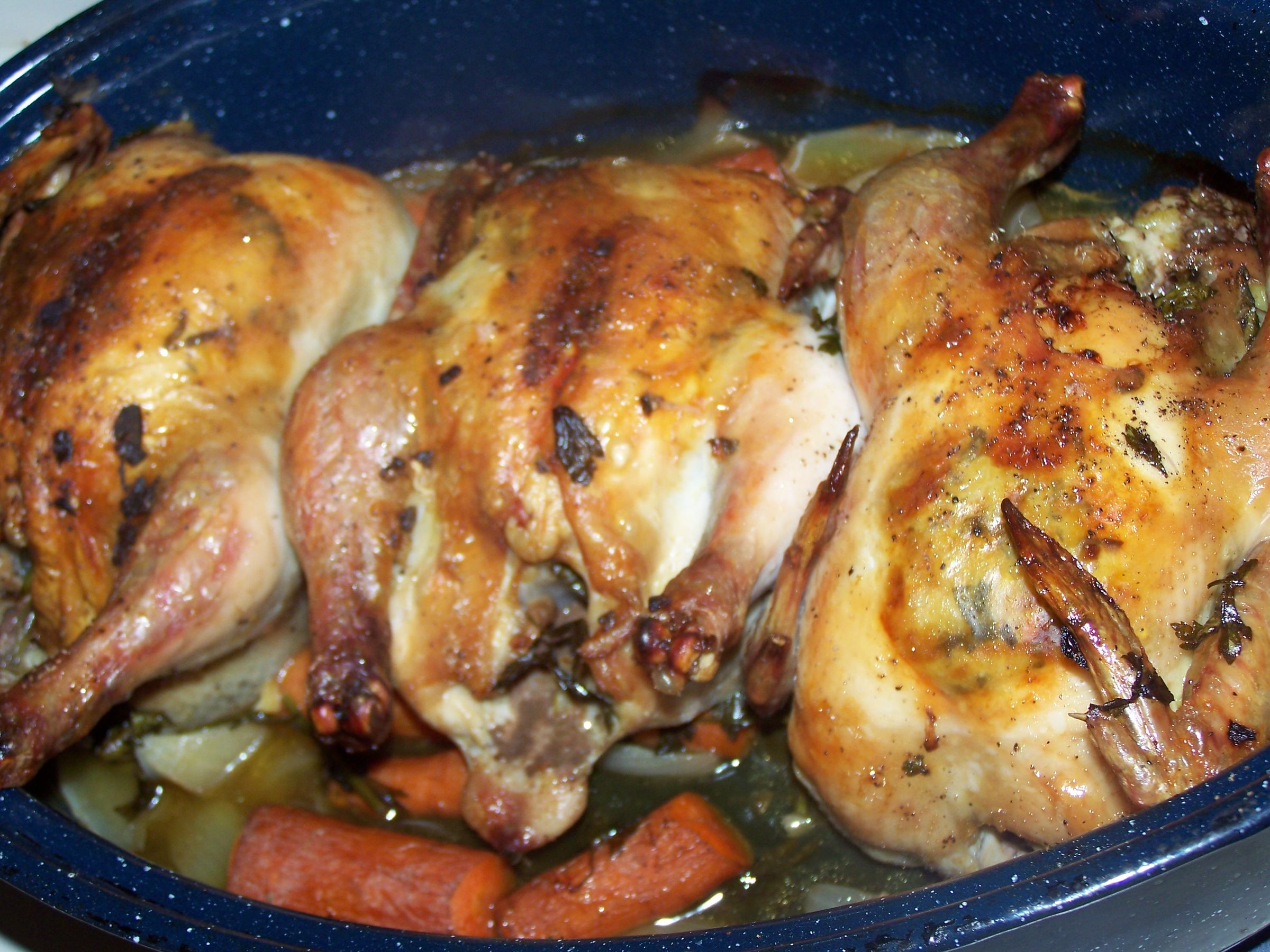 Roast Cornish Hens With Sage and Garlic
