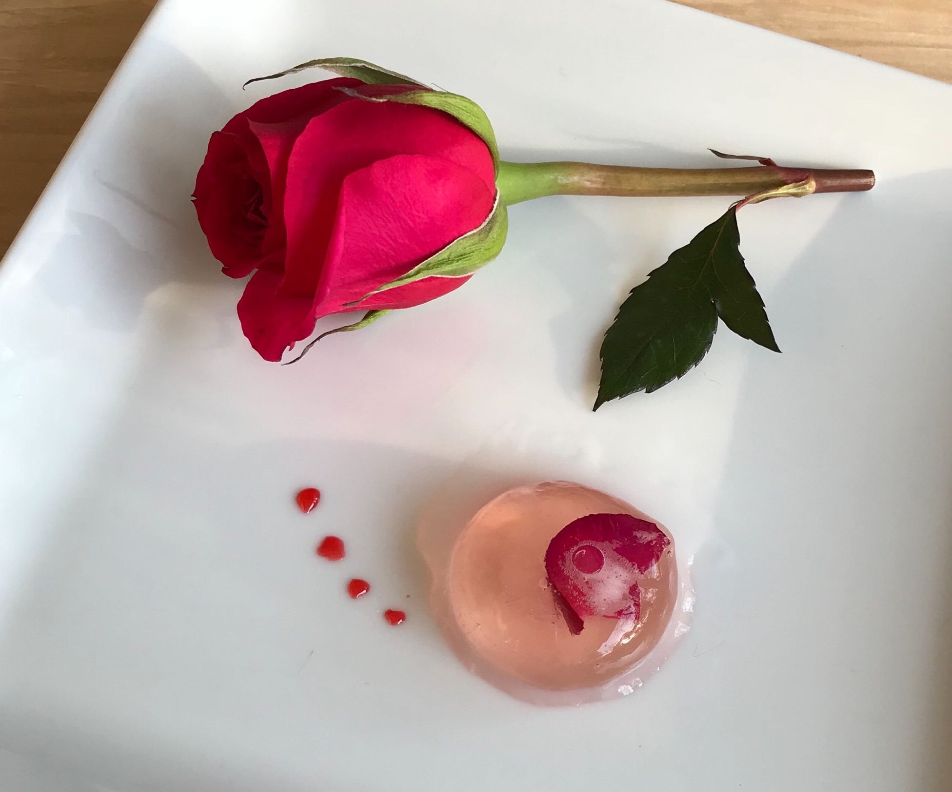 Molecular Rosé Spheres With Raspberry Gel