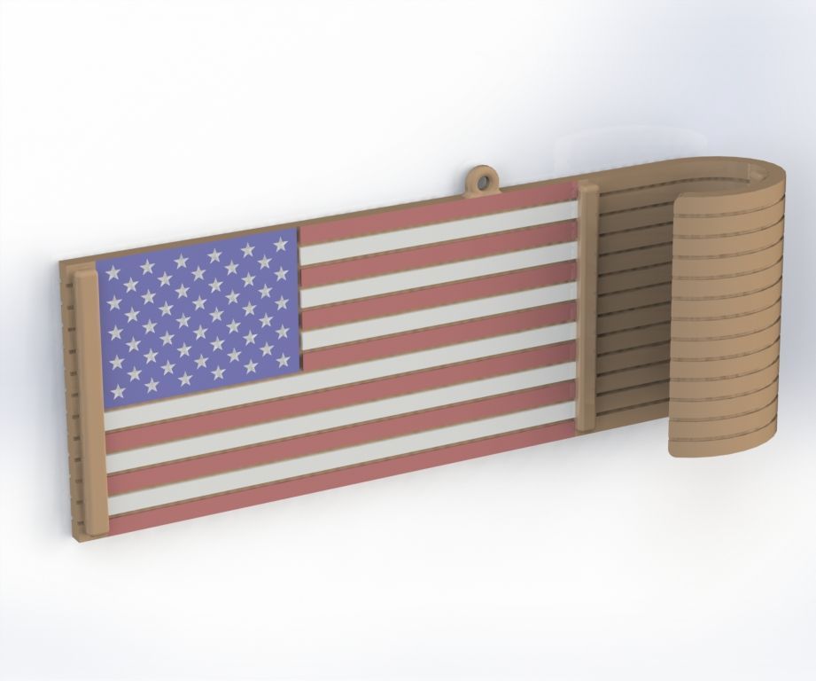 American Flag Toboggan Ornament