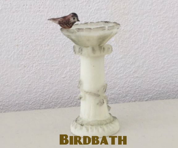 1:12 Scale Birdbath With Polymer Clay