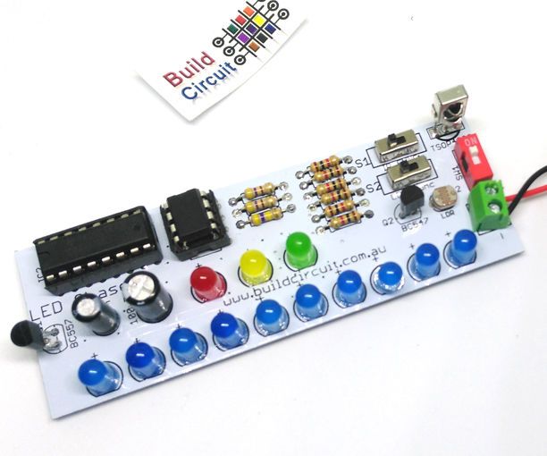 NE555 and CD4017 Based LED Chaser With Photoresistor and Infrared Sensor