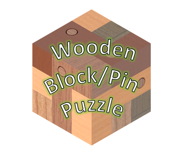 Wooden Block and Pin Puzzle