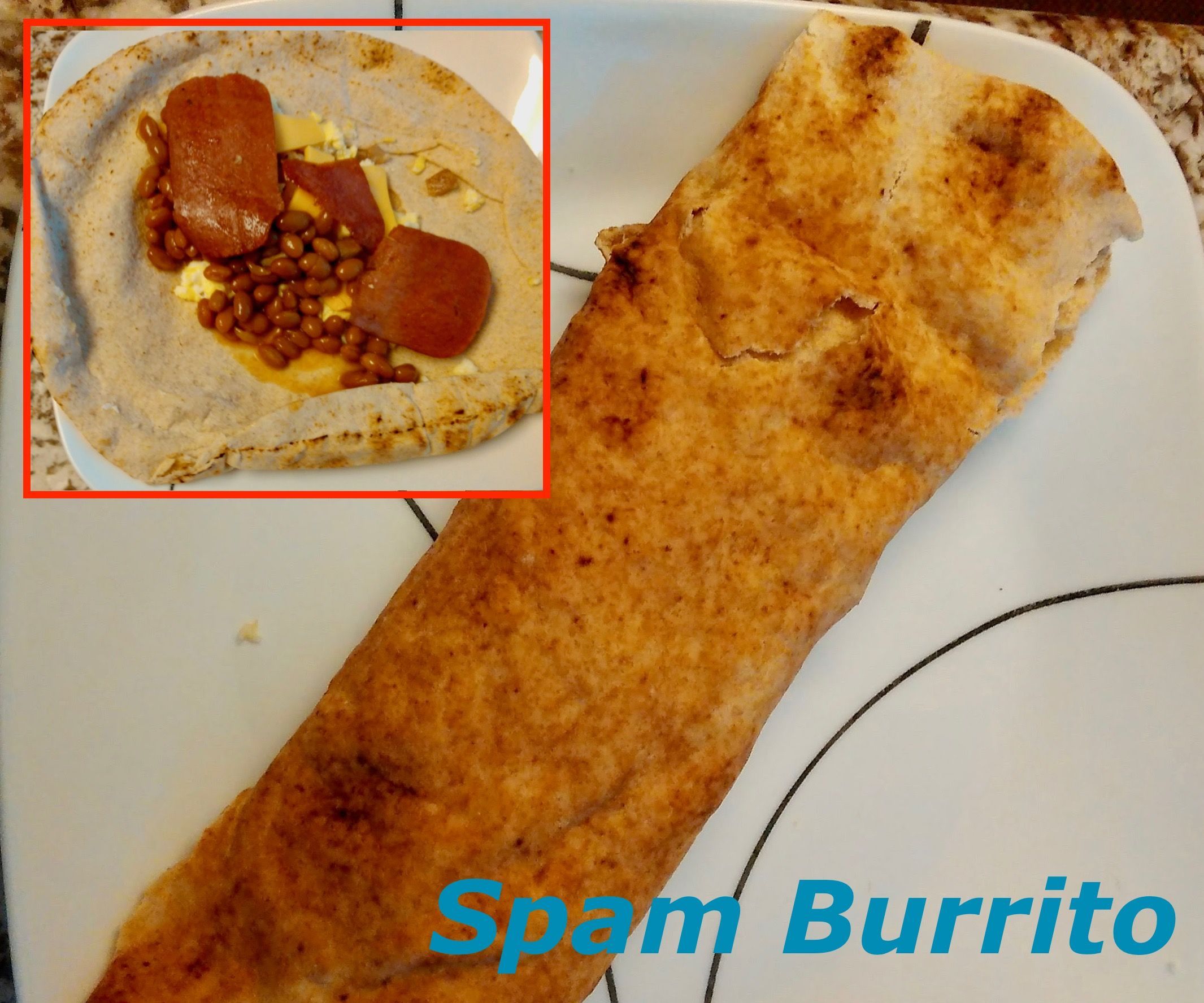 Breakfast Spam Burrito