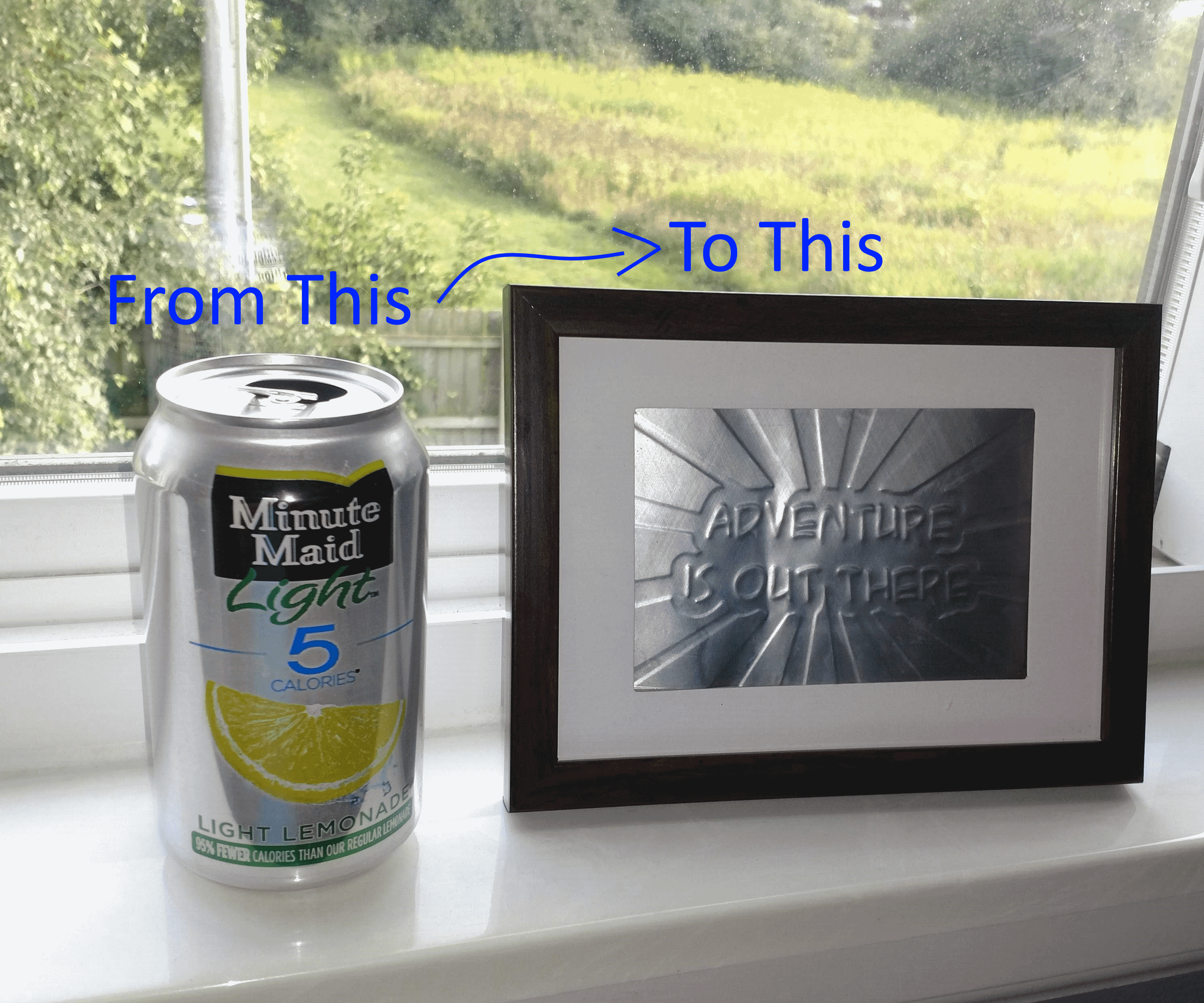 Embossed Metal Artwork From a Pop Can