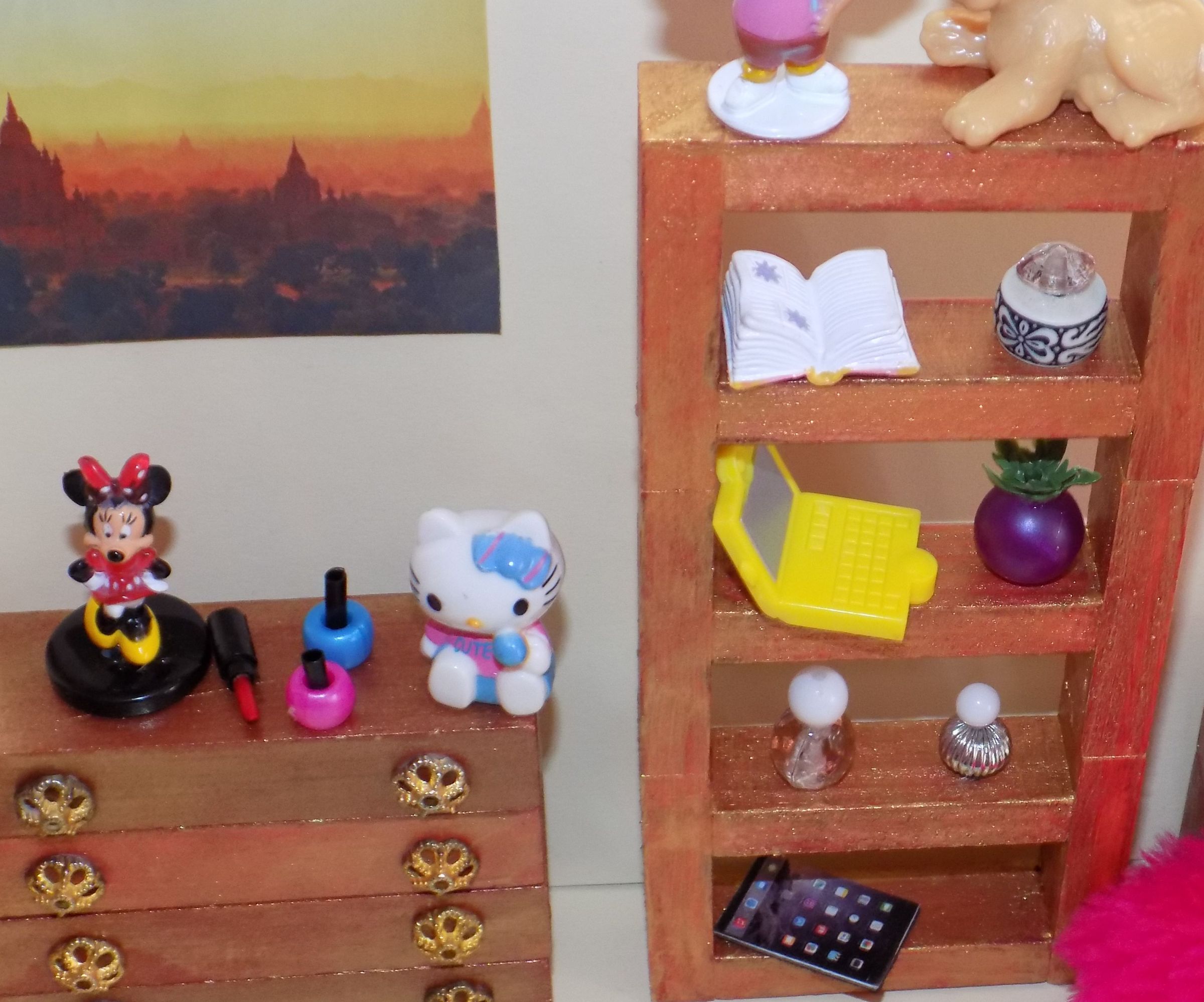 DIY LPS Girl Miniature Dollhouse Bedroom
