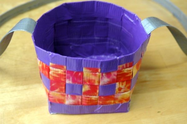Woven Duct Tape Berry Picking Basket