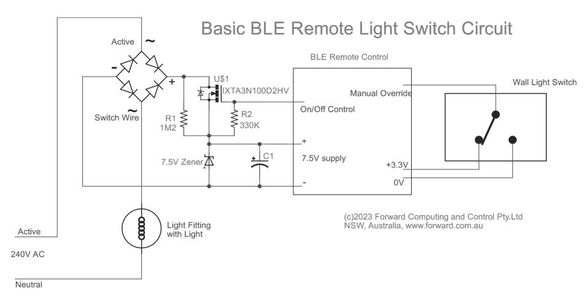 BLE LED Light Switch, 2023 -- Retrofit With Manual Override -- No Extra ...