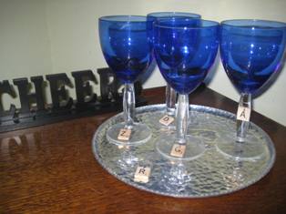 Scrabble(tm) Wine Glass Charms