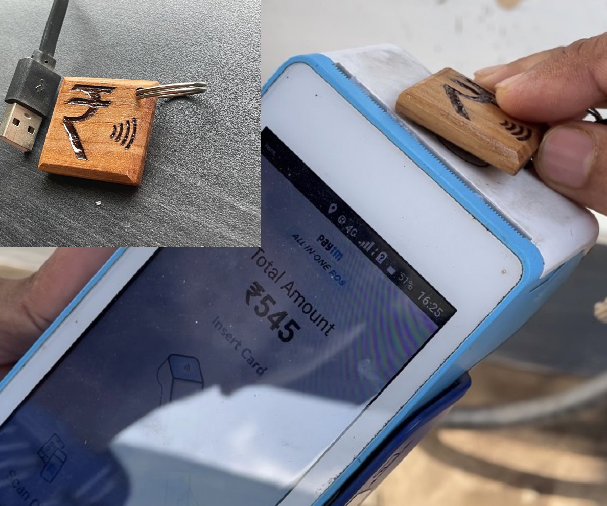 NFC Keychain!! Payment Through NFC Wooden Keychain Credit/Debit Card