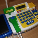 Toy cash register hack to add real bar code scanner.