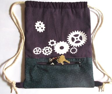 Lined Drawstring Backpack With Pocket : 13 Steps (with  display picture 2
