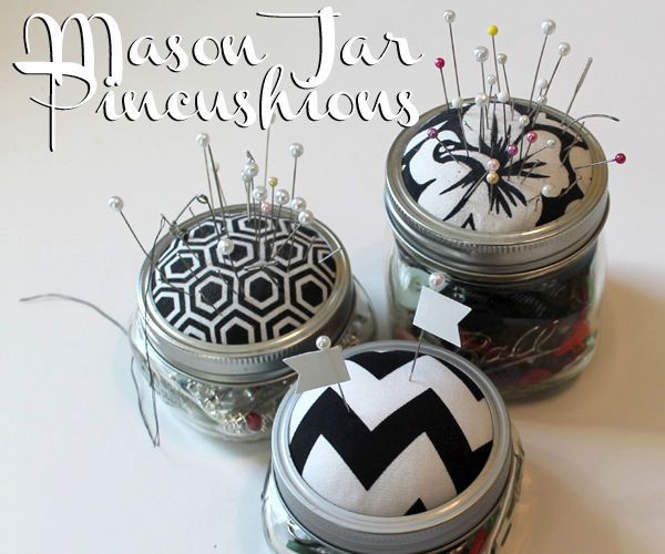 Mason Jar Pincushions!