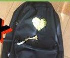 Glitter stenciled backpack