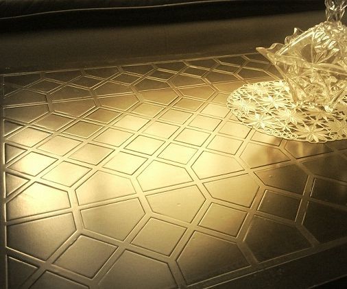 Surface of a table with islamic design patterns