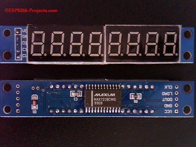 MAX7219 - 8 Digit LED Display Module Driver for ESP8266 : 5 Steps