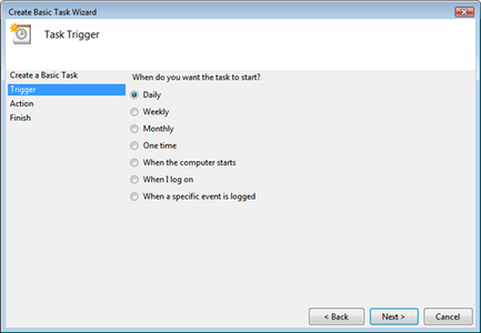 Setting Triger and Date for Your Task...
