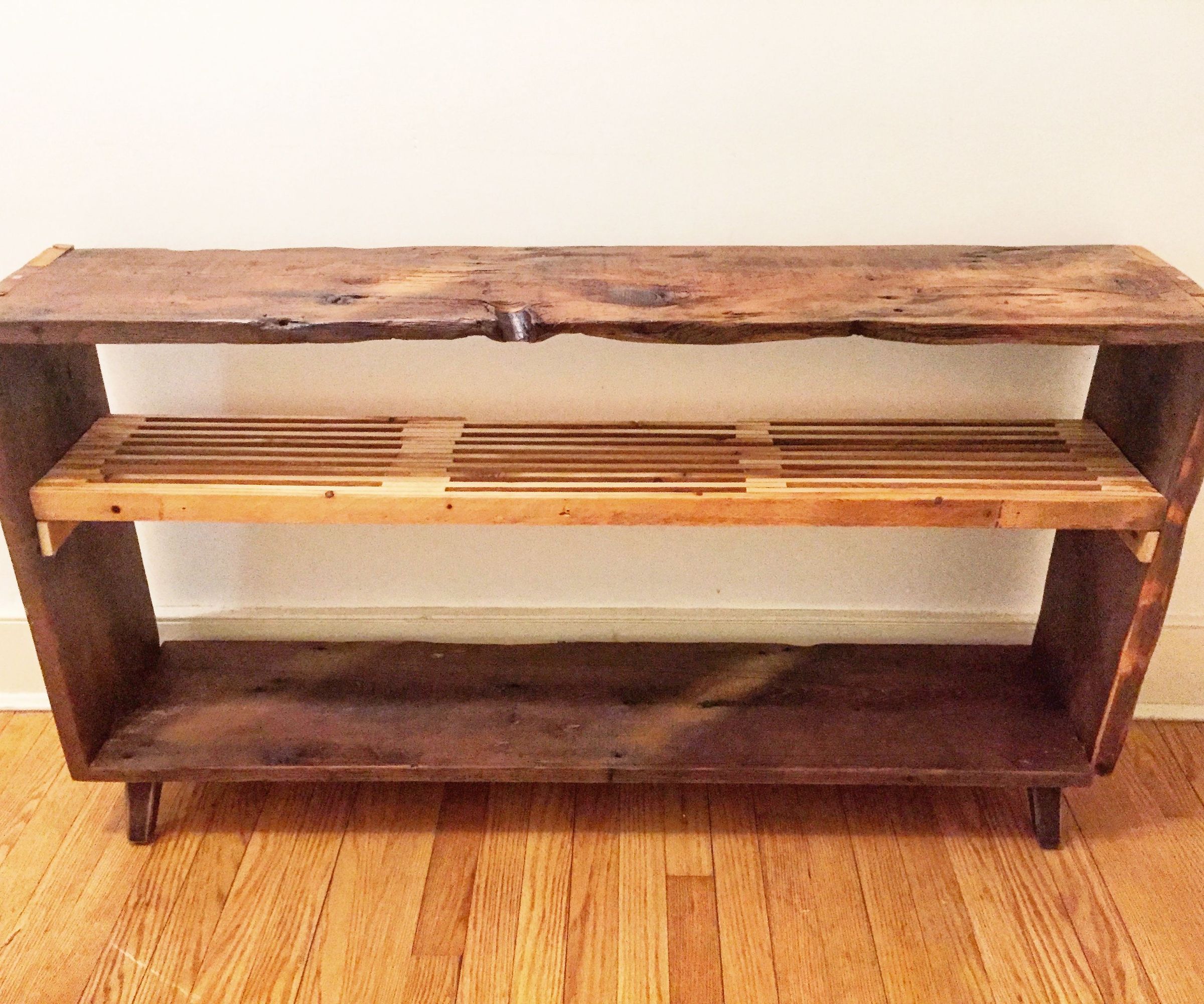 Mid-Century Inspired Console Unit From Found Materials Using 3 Power Tools